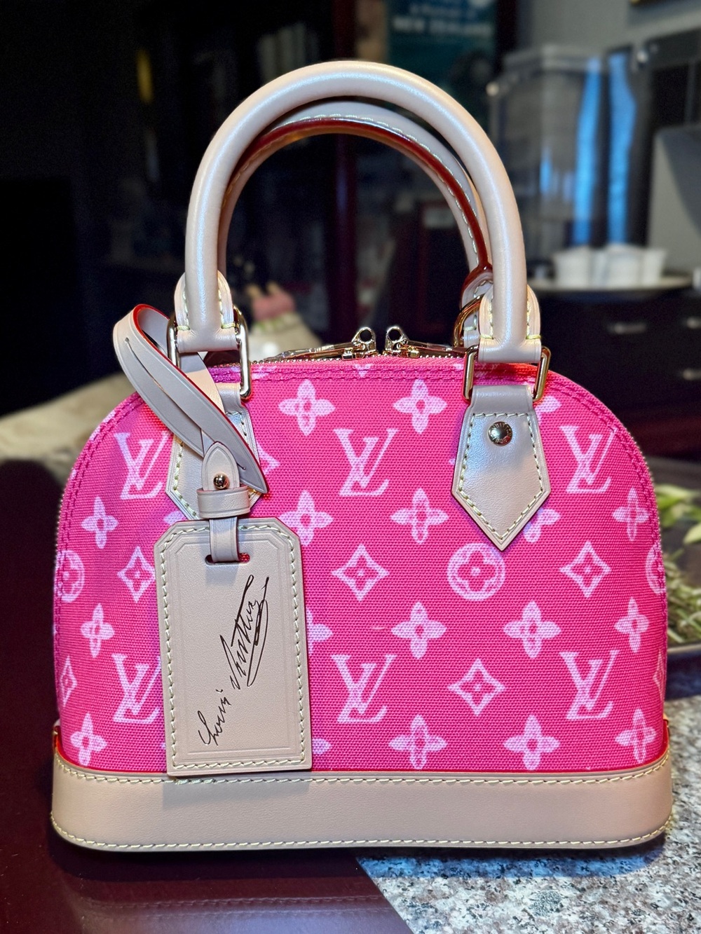 NIB Louis Vuitton Pink Alma BB 130 year Anniversary Monogram Handbag SOLD OUT! - Picture 7 of 10